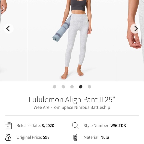 lululemon Align™ High-Rise Pant 25" size 8-Wee are from space nimbus battleship - Picture 3 of 11